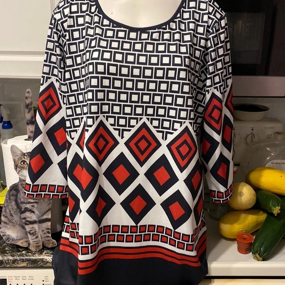E woman’s unbranded casual stretch three-quarter sleeve plus size top 20 W - Picture 1 of 4